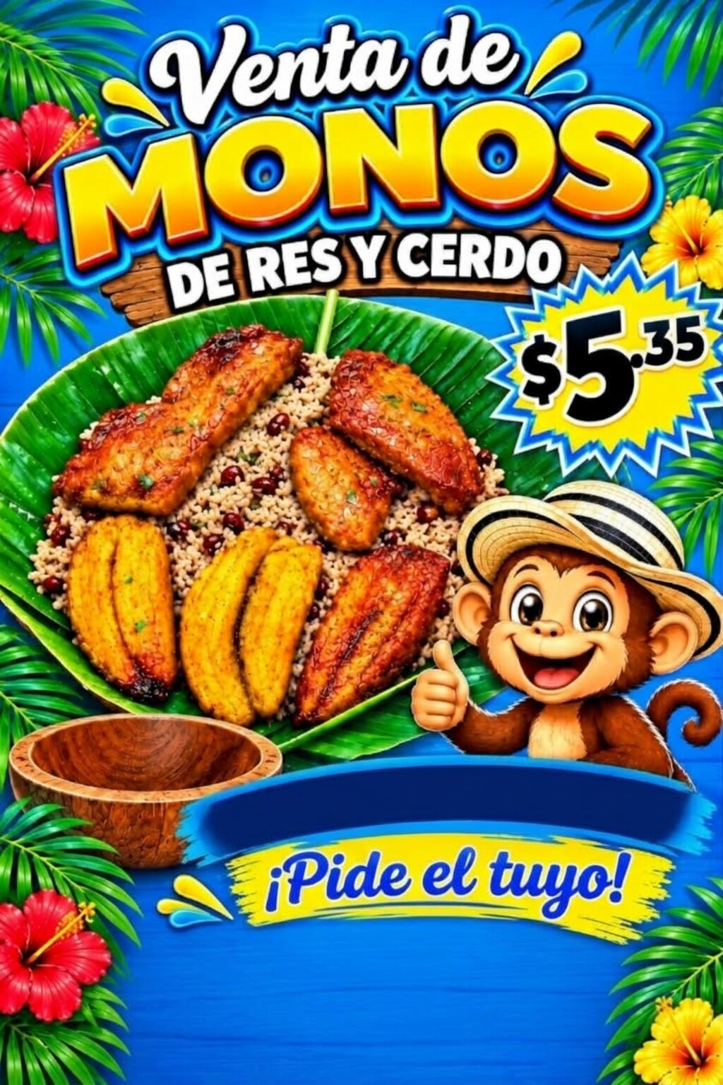 Venta de MONOS de res y cerdo - Viernes 16 de octubre - $5.30